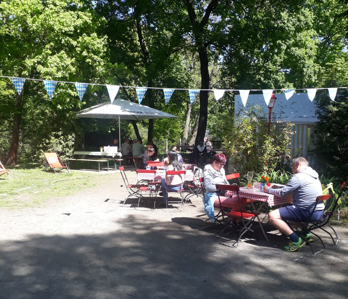 Ausblick auf den Biergarten