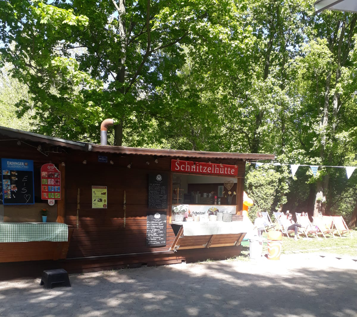 Ausblick auf den Biergarten
