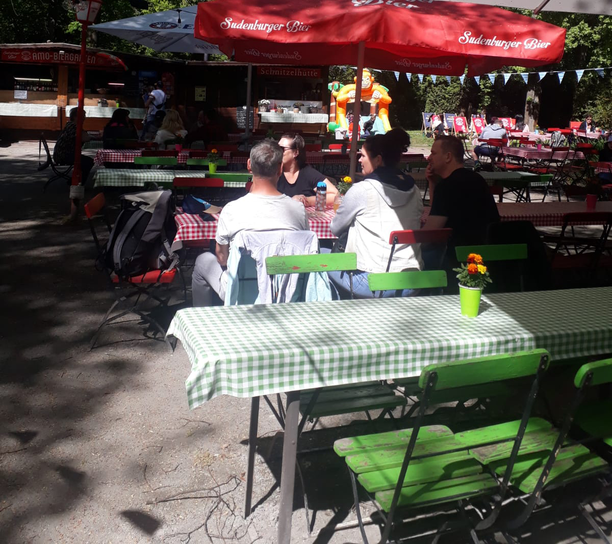 Ausblick auf den Biergarten
